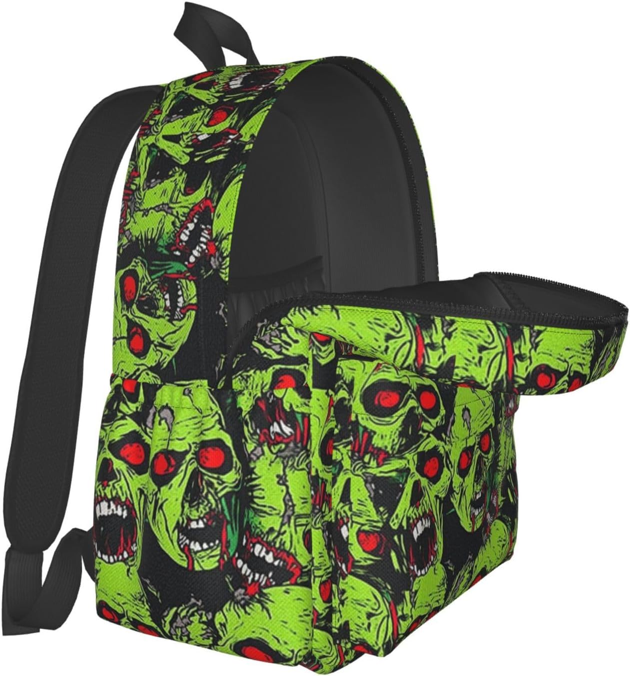 Green Skull Kids Backpack Large Capacity Teenager School Bag Casual Backpacks For Children Boys Girls - Image 4