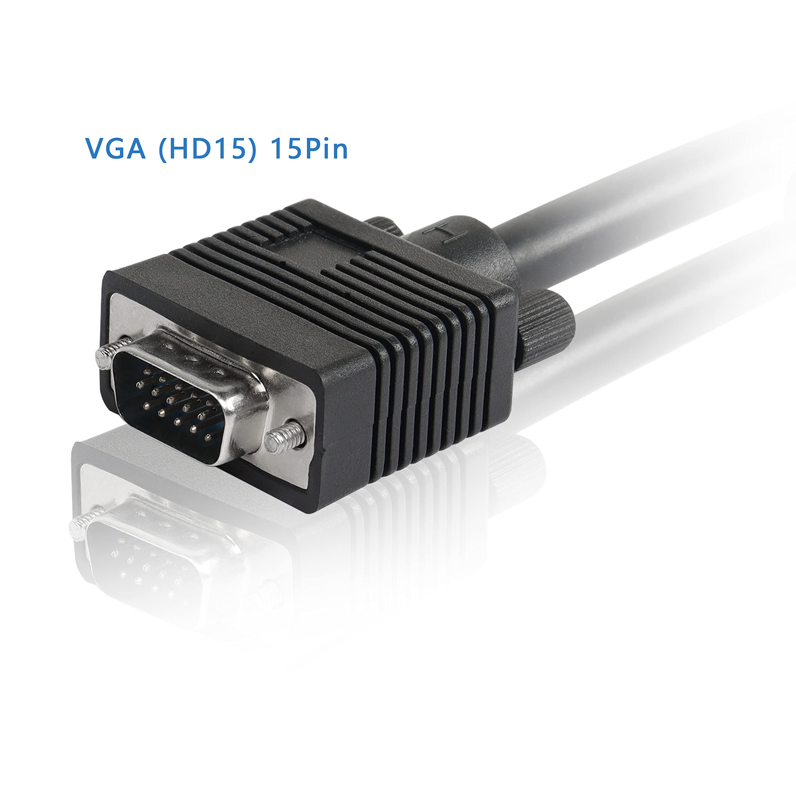 MEIRIYFA VGA a BNC cavo video, HD15 VGA a 5 BNC RGB maschio coassiale ad alta risoluzione per HDTV cavo monitor (nero) - 1.5M
