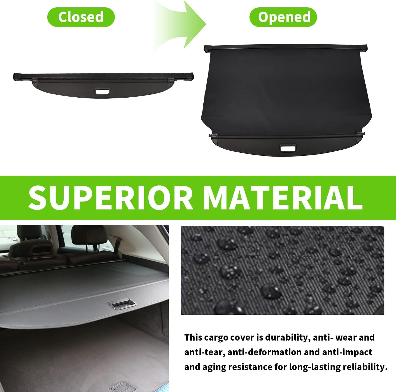 Cargo Cover for KIA Sorento 2021 2022 2023 2024 2025 2026 Accessories Rear Trunk Cover Trunk Security Cover Shielding Shade Black