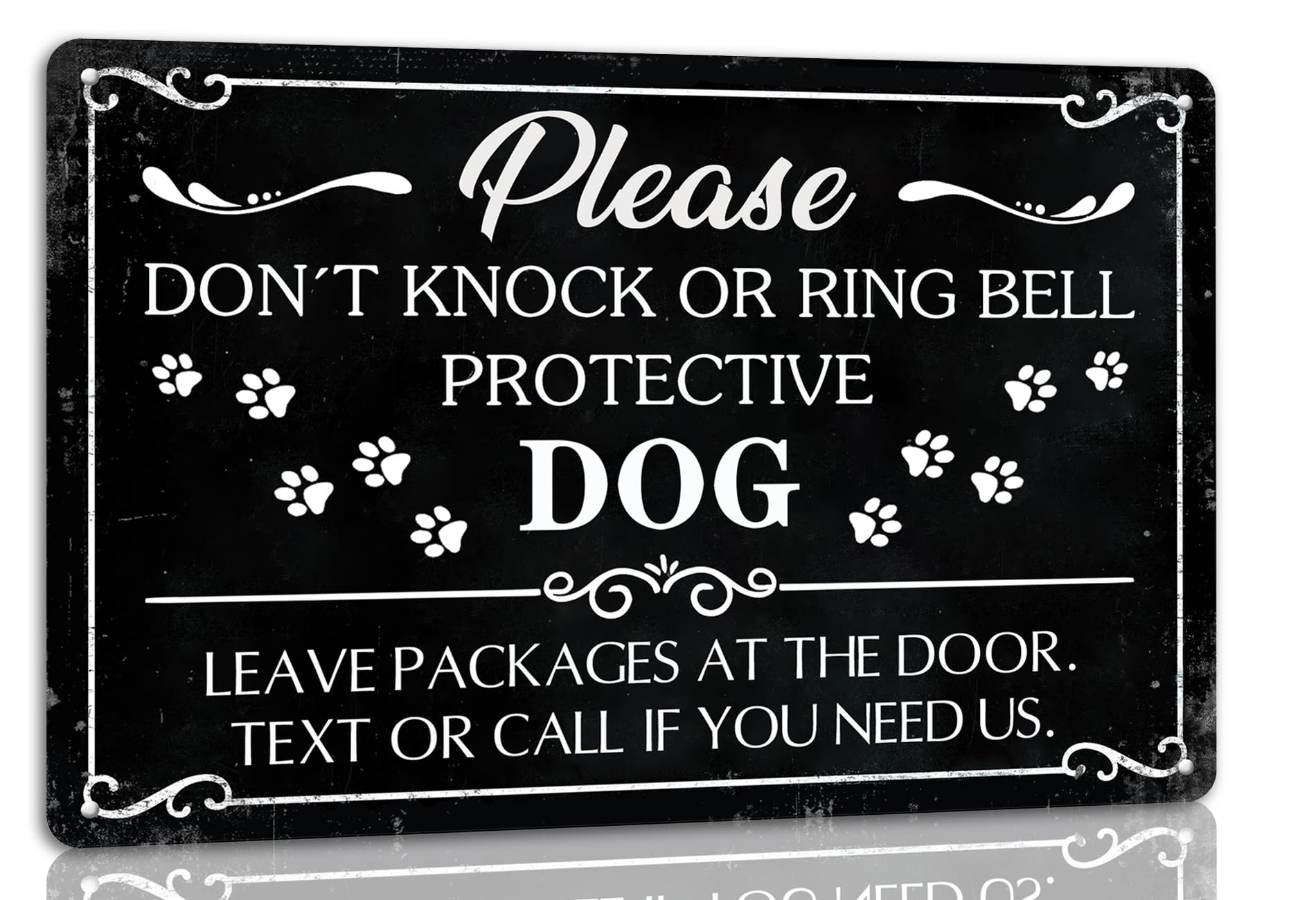 Please Don't Knock Or Ring Bell Protective Dog Leave Packages at The Door Metal Tin Sign Wall Decor for Front Door Baby Sleeping Retro Tin Sign for Home Porch Farmhouse Decor Gifts 8x12 Inch