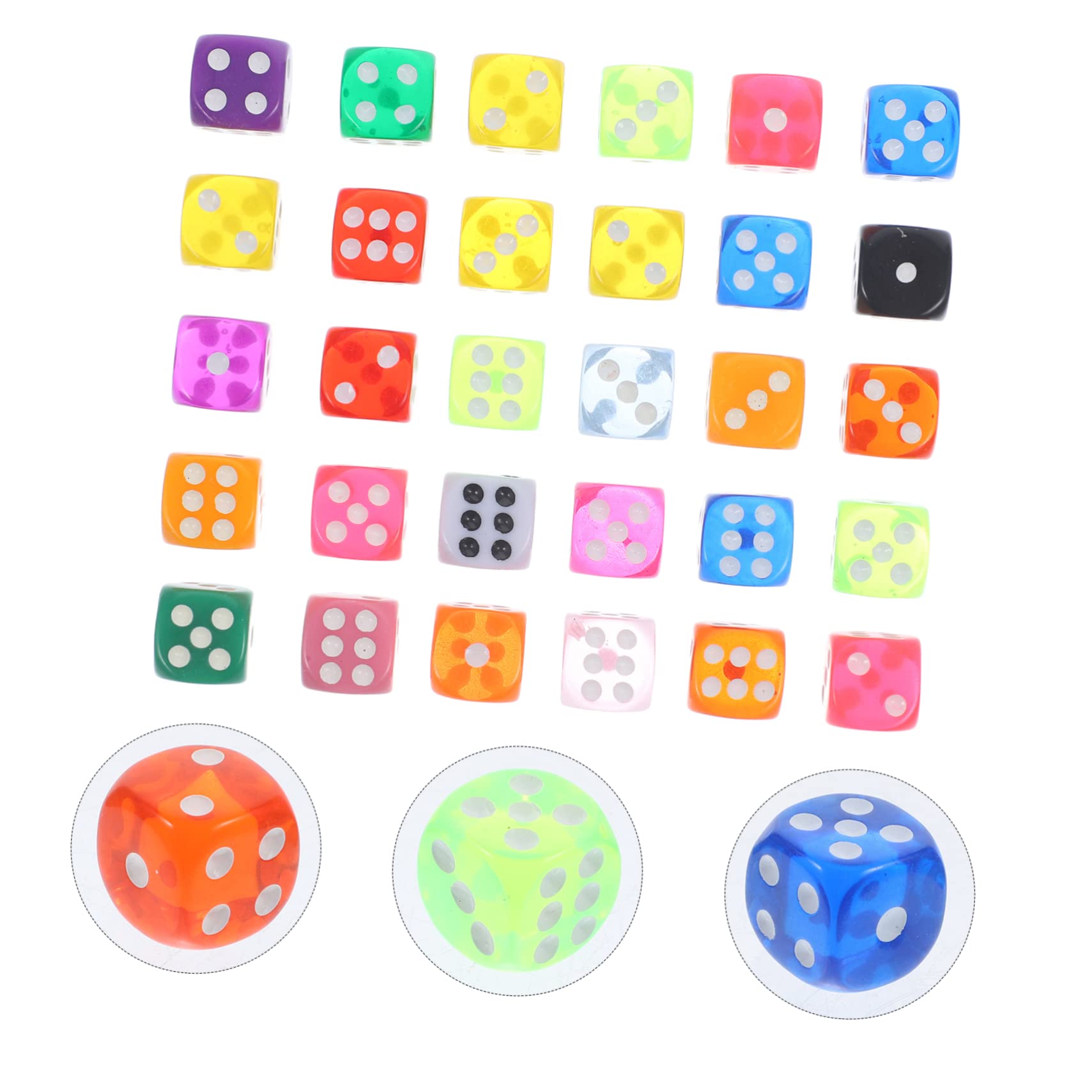 Toyvian 3 Set Di Dadi Per Feste Divertenti E Versatili in Resina Per Giochi Di Dadi Per Ragazzi E Ragazze E Incontri Per Adulti 30 Pezzi * 3