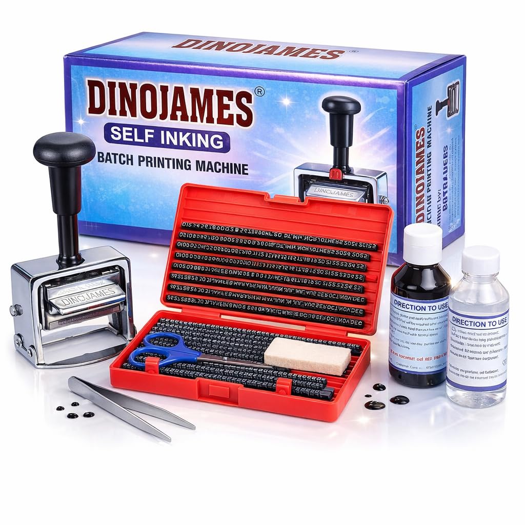 Dinojames SG-666 Batch Coding Machine | 3mm Letter Size | 60x40mm Print Area | Manual Heavy Duty Rubber Type Printer | Up to 6 Lines-picture-22
