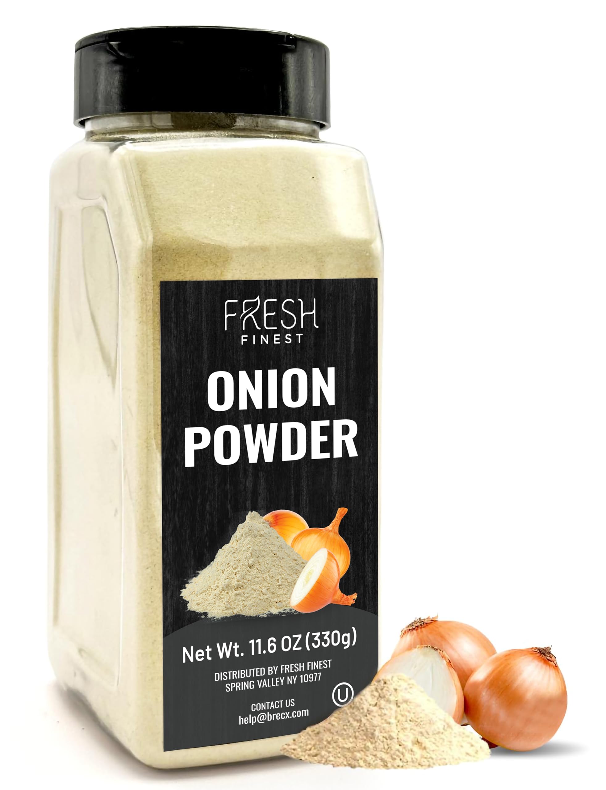Fresh Finest Onion Powder - 11oz (330G) - Premium Ground Onions for Authentic Flavor, Packed in a Durable Container
