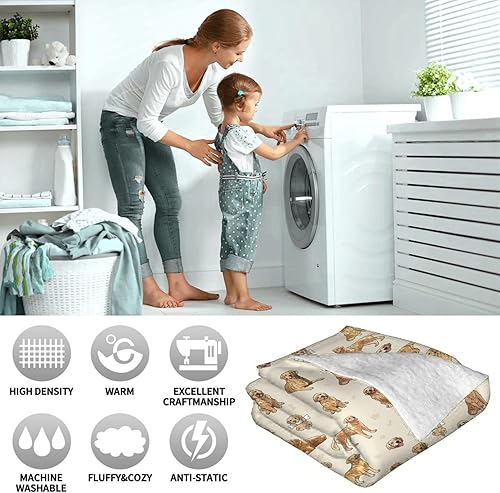 Miniatura 8 de Manta Golden Retriever  Manta de franela suave para perros amantes de mascotas, mujeres, niños y niñas, 40 x 30 pulgadas