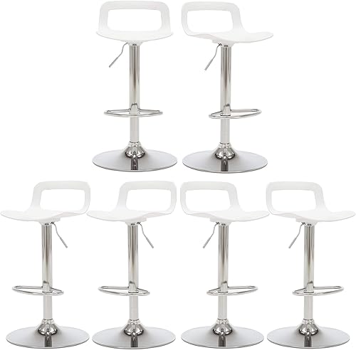 Miniatura 12 de thksbought Juego de 2 taburetes de bar modernos de plástico ajustable de altura giratoria (negro mate) Negro -,Gris,Blanco