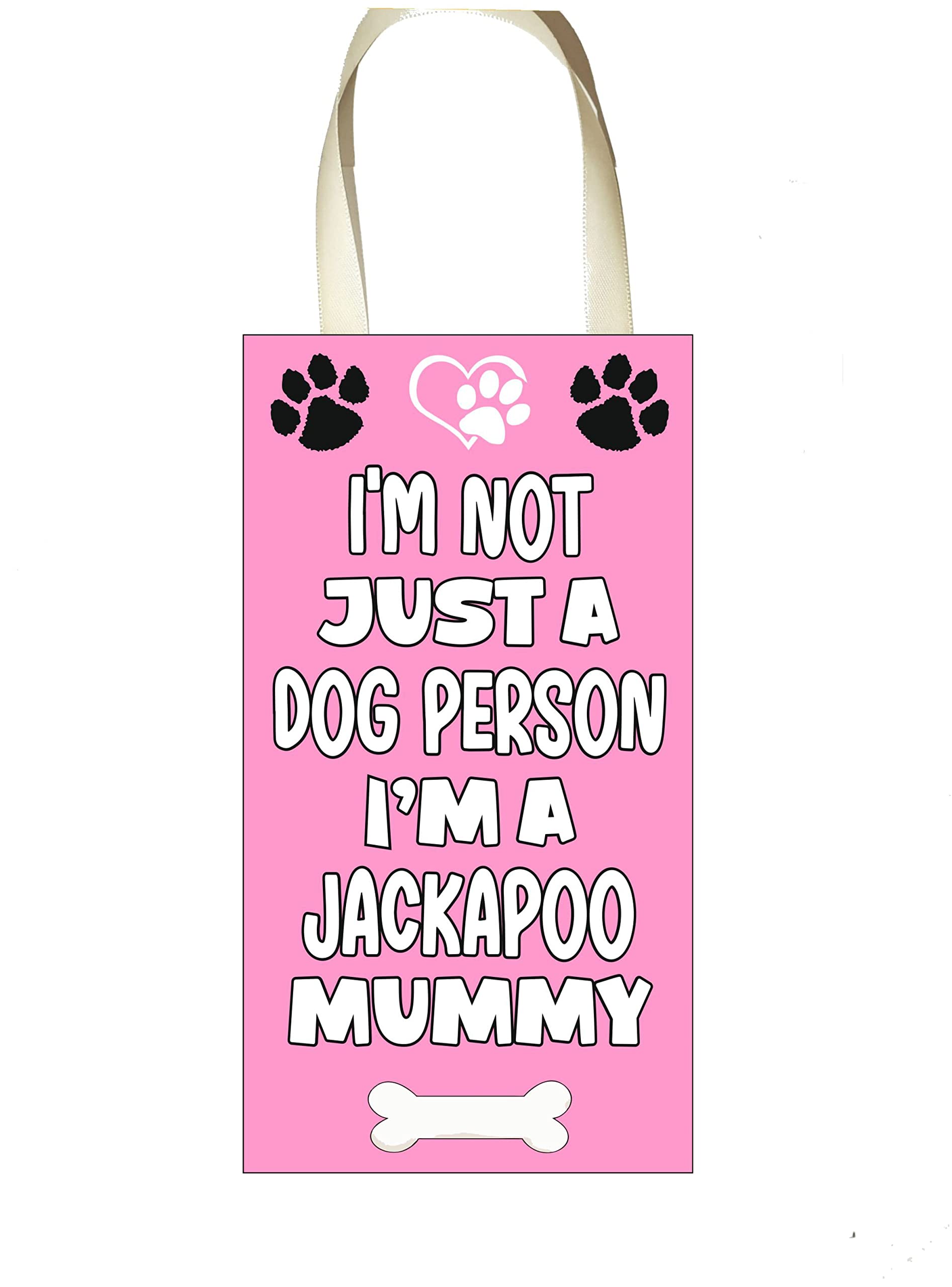 Decalarama Jackapoo Plaque/Sign Gift – I'm Not Just A Dog Person I'm A * Mummy – Cute Novelty Fun Birthday