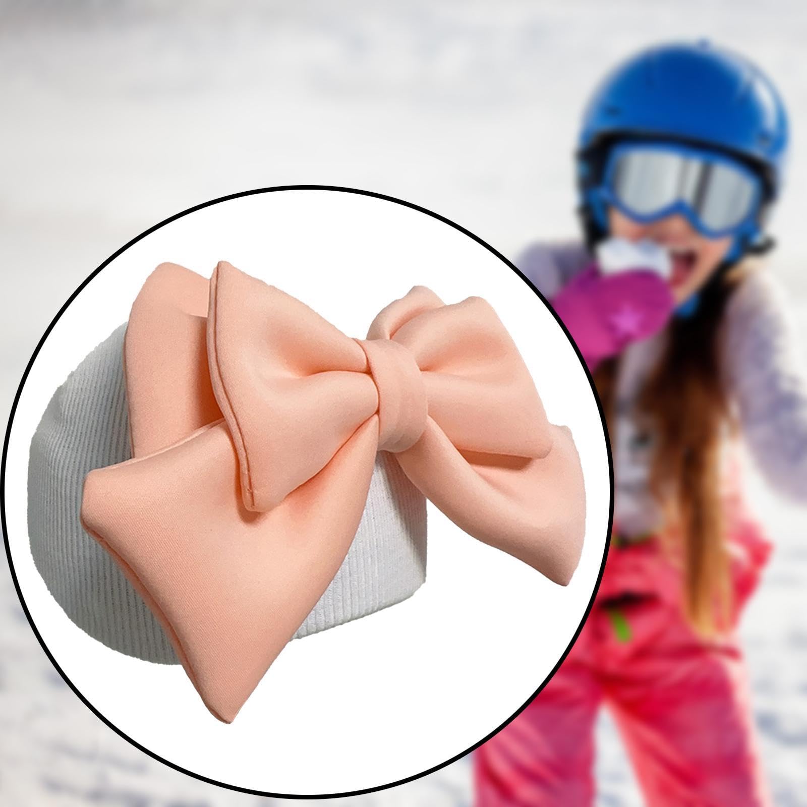 Grand Nœud Décoratif Pour Casque – Ventouse Ajustable | Pour Ski, Vélo, Moto | Tissu épais, Design Tendance | Accessoire Fille/femme