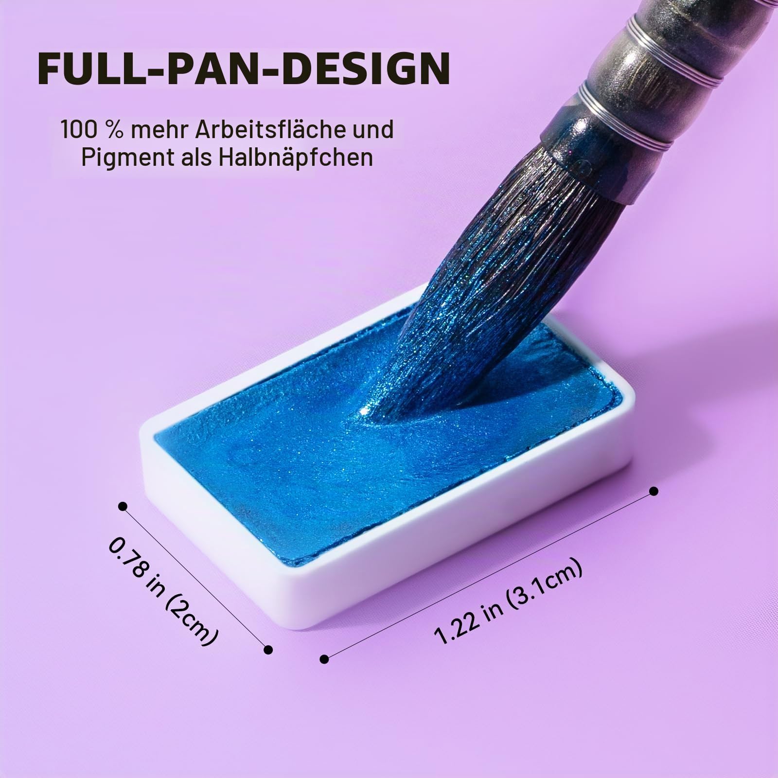 48 Farben Metallic Aquarellfarben-Set – Vollnäpfchen mit Perlmutt- & Glitzereffekt, hochpigmentiert, herausnehmbare Näpfchen. Ideal für Anfänger, Künstler und Aquarellmalerei