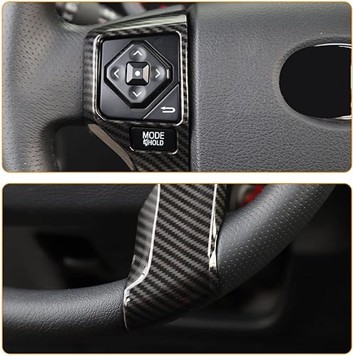 Miniatura 3 de Tocatus Cubierta de volante para Toyota 4Runner SUV Tacoma Tundra 2014-2022, fibra de carbono ABS, 2 piezas (5 agujeros)
