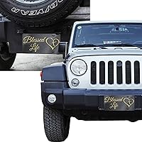 Vista 7 de Blessed Life - Placa de matrícula de aluminio con corazón dorado de 6 x 12 pulgadas, cubierta de metal para placa frontal de automóvil, accesorio