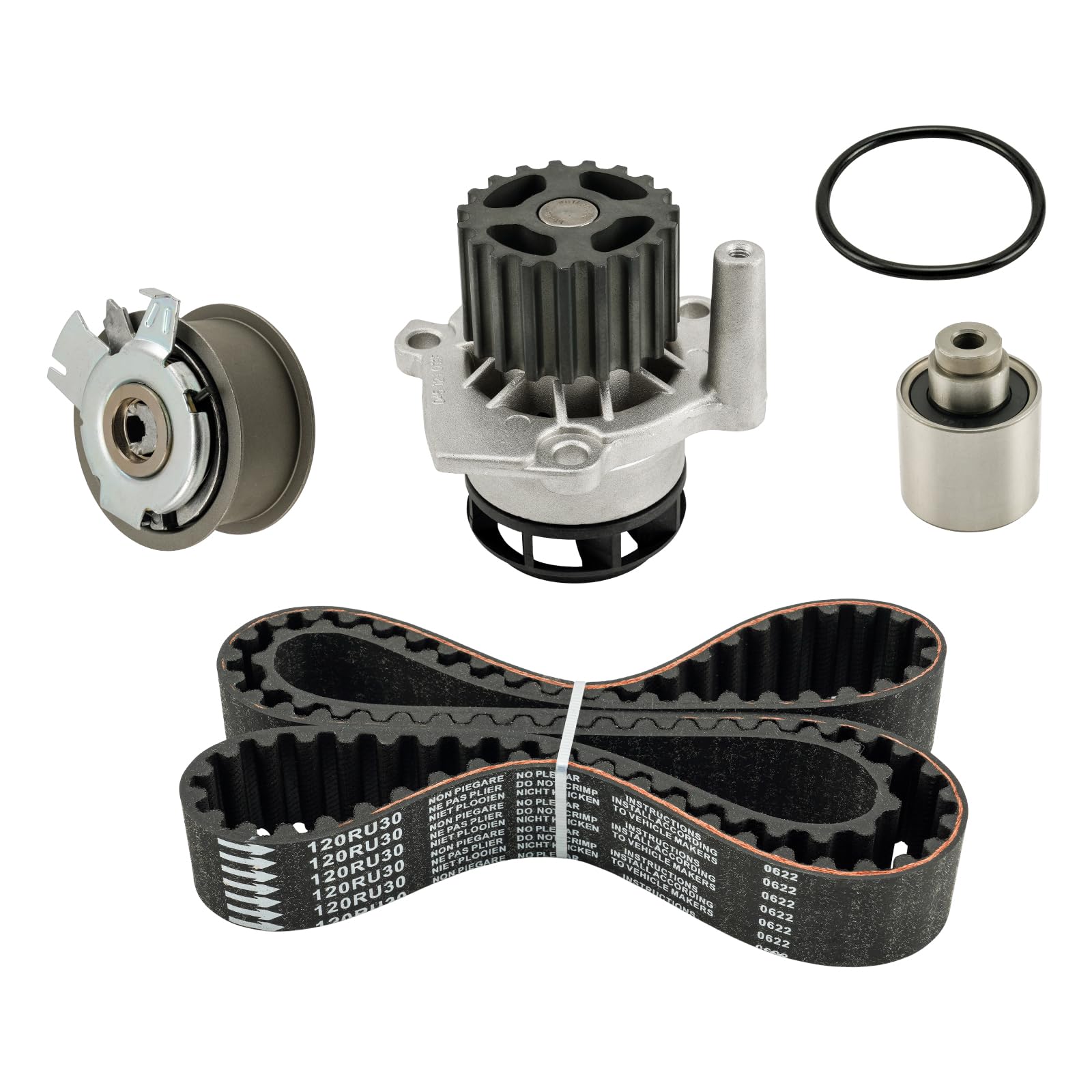 Set di cinghie dentate con pompa dell'acqua, adatto per VW Golf V/ (2001-2010), A3 (8P1) 1.9 TDI (2003-2010), Seat Leon (1P1) (2005-2010), OE WK3017