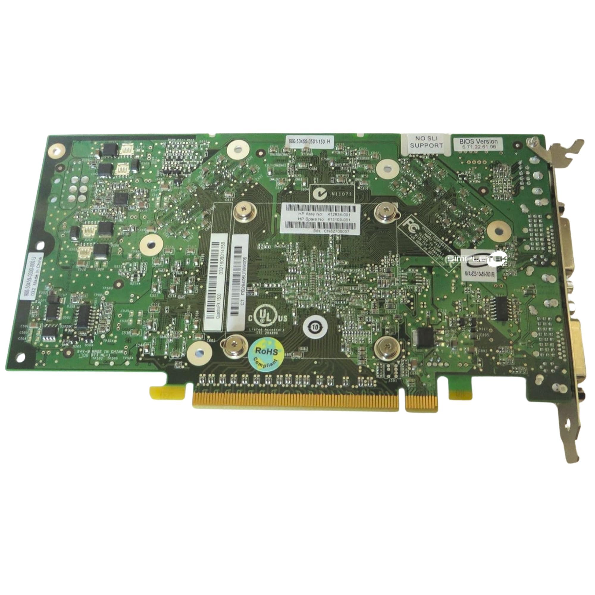 SIMPLETEK - Scheda Grafica Professionale 256MB GDDR3 - FX 1500 | Doppia DVI-I (24+5) + Uscita TV (HDTV-Out) (Ricondizionato)