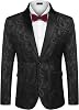 Saco de Tuxedo Floral para Hombre, Solapa de Chal Paisley, Blazer para Cena, Prom, Boda 1
