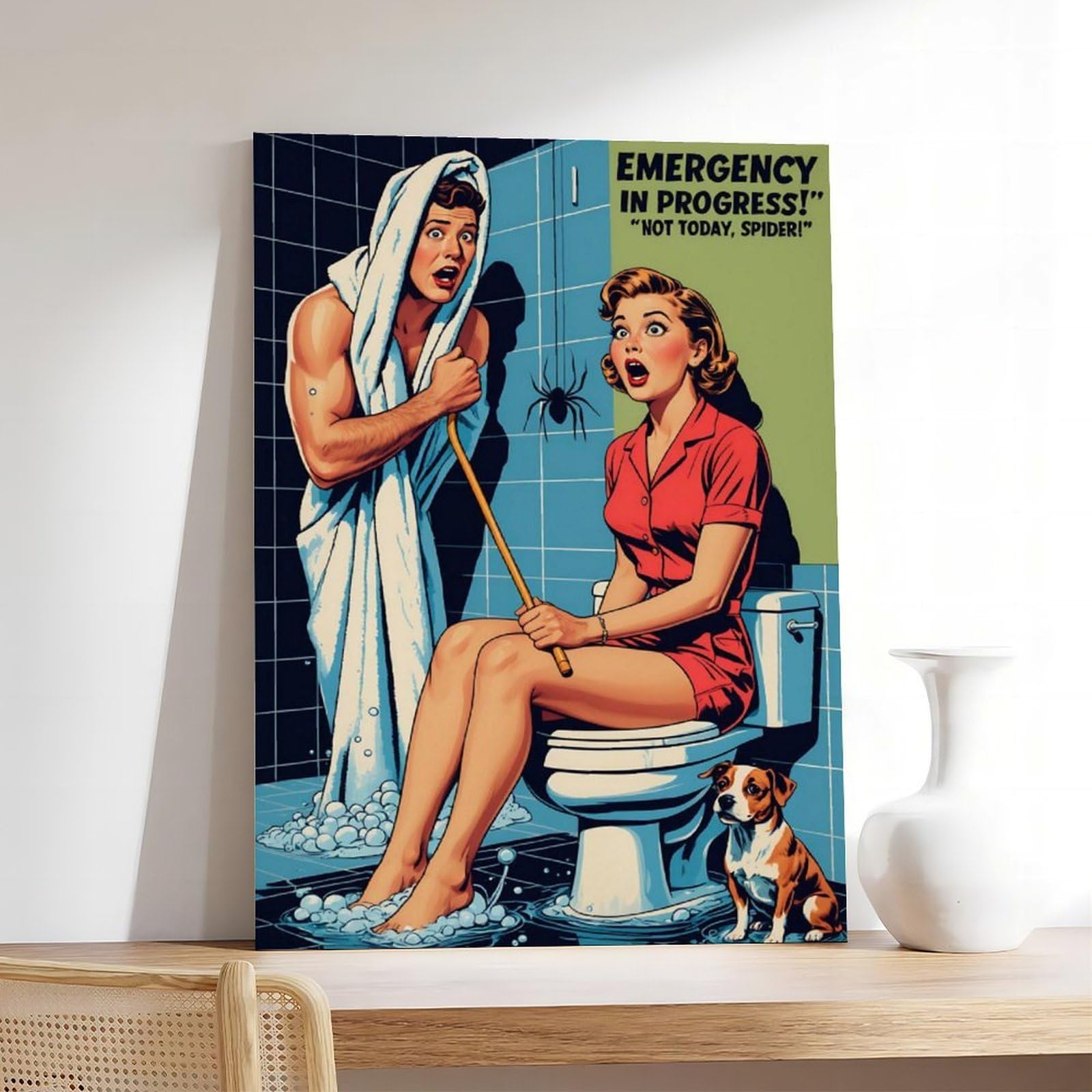 WLQZFRWV Impression sur toile style bande dessinée rétro pour salon, chambre à coucher 40 x 60 cm