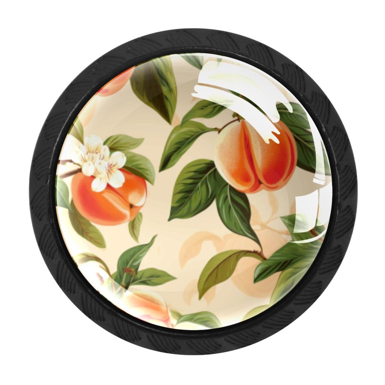 CHENZZZZ 4PCS Peach Dresser Knob Round Glass Drawer Knobs Pulls Cabinet Handle for Home Kitchen Office Bathroom Wardrobe Cupboard