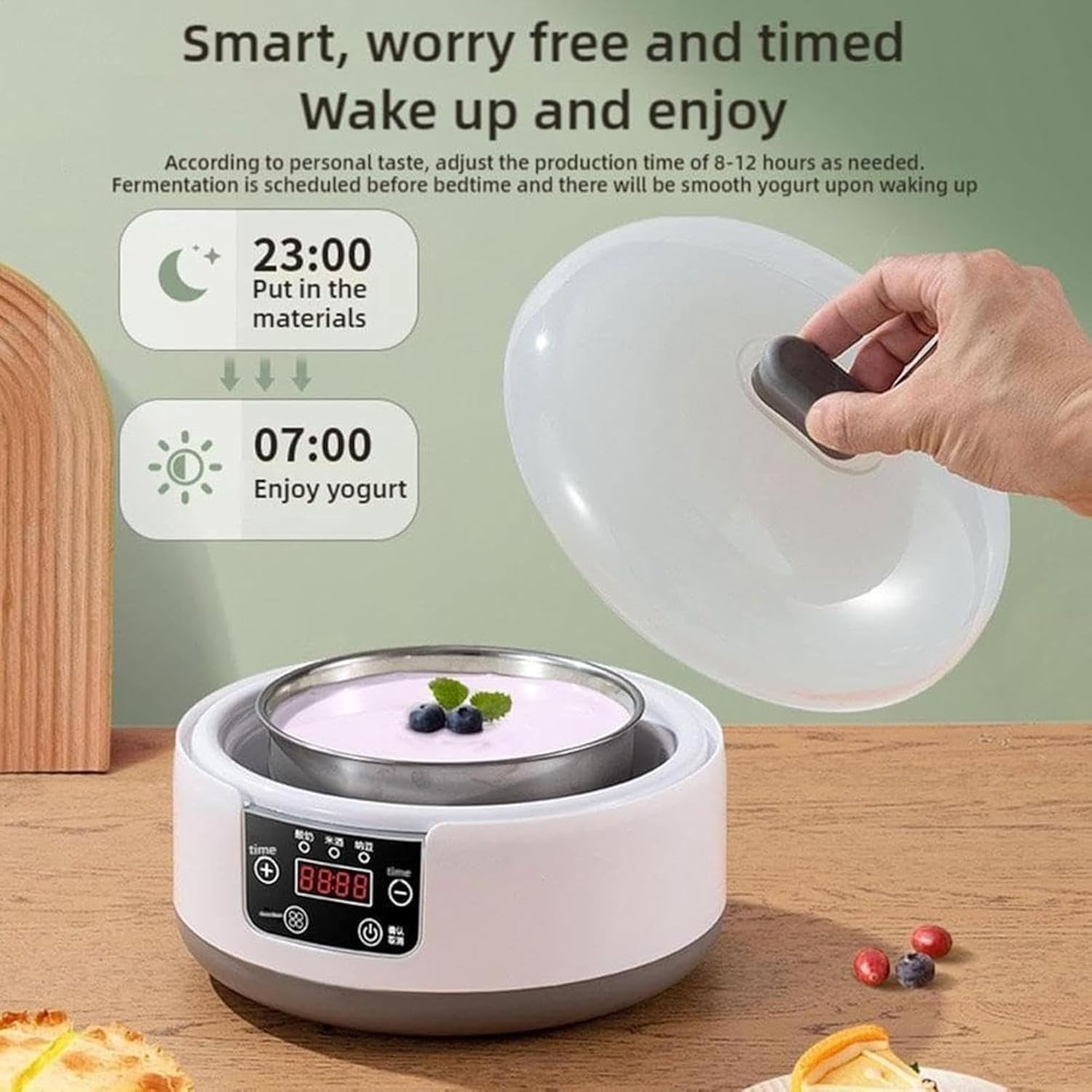 Yogurt Machine with Adjustable Temperature and Time Control,2025 New Automatic 1.2L Multi-Function Yogurt Maker,Yogurt Motor,Electric Yogurt Machine with LCD Display