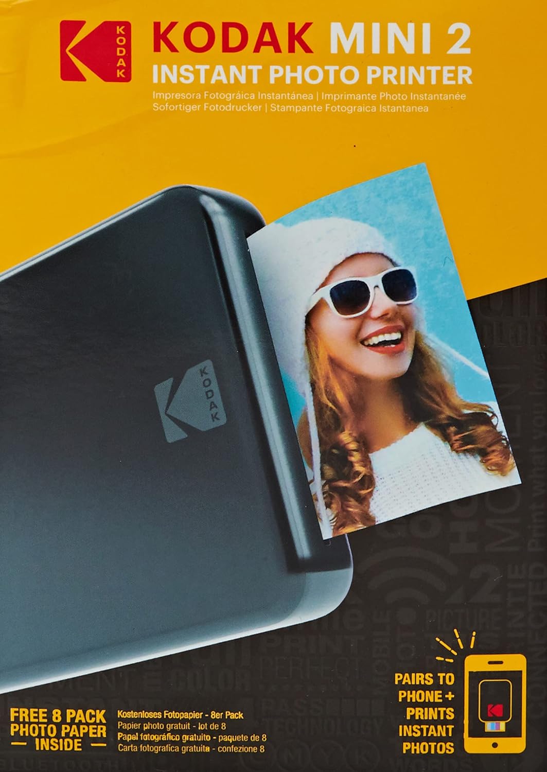 Holiday Deals 🛒 Kodak HD Wireless Portable Mobile Instant Photo Printer, Print Social Media Photos, Premium Quality Full Color Prints. Compatible w/iOS and Android Devices (Black)