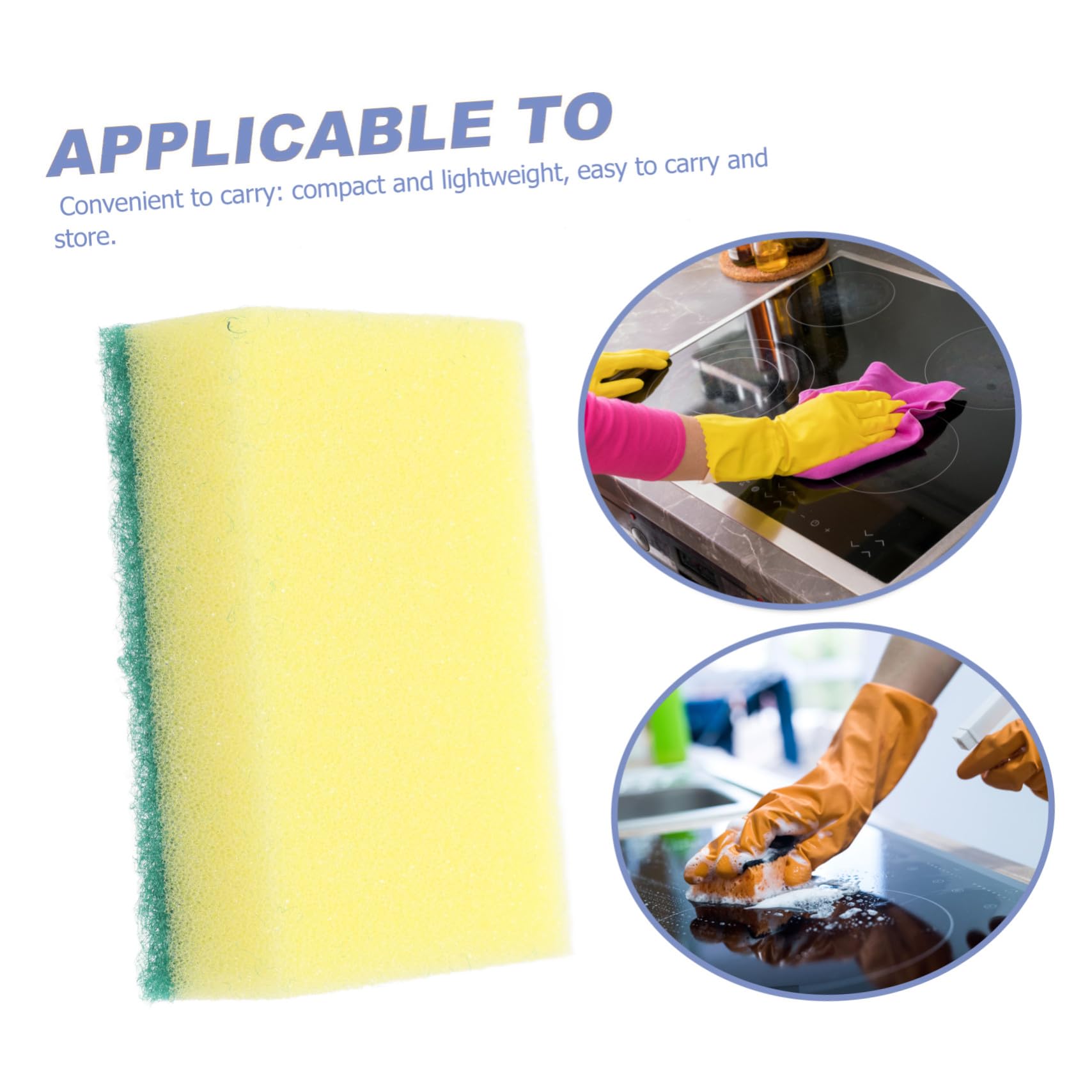 Hemobllo Spugne Abrasive da Cucina e Spugna da Lavandino 100 Pezzi in Materiale Spugnoso Resistente, senza Sostanze Chimiche, per Pulizia Pentole, Piatti e Superfici Cucina, per Uso