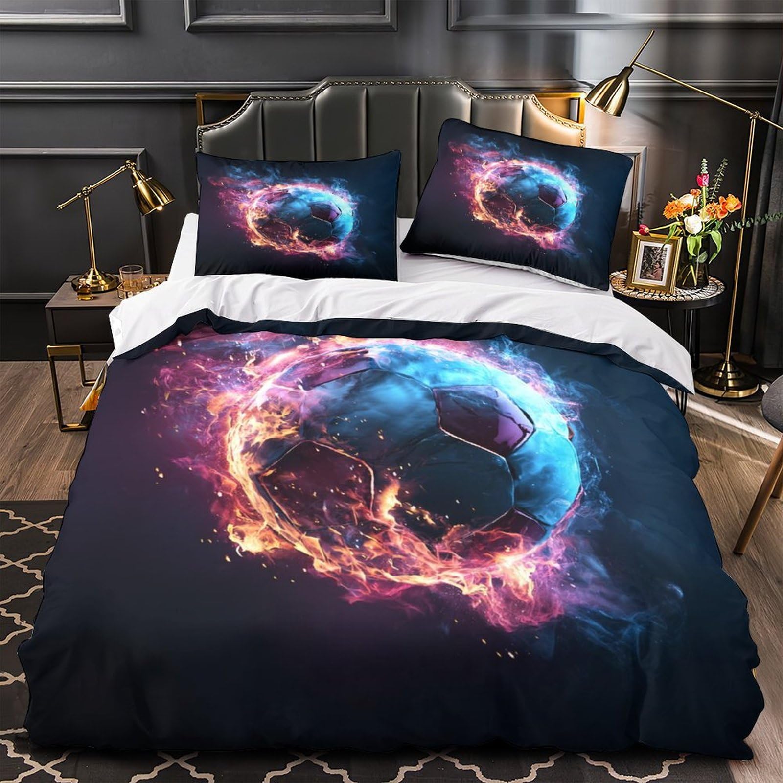 Housse de couette fantastique épée parure de lit 3D microfibre douce pour lit king ado