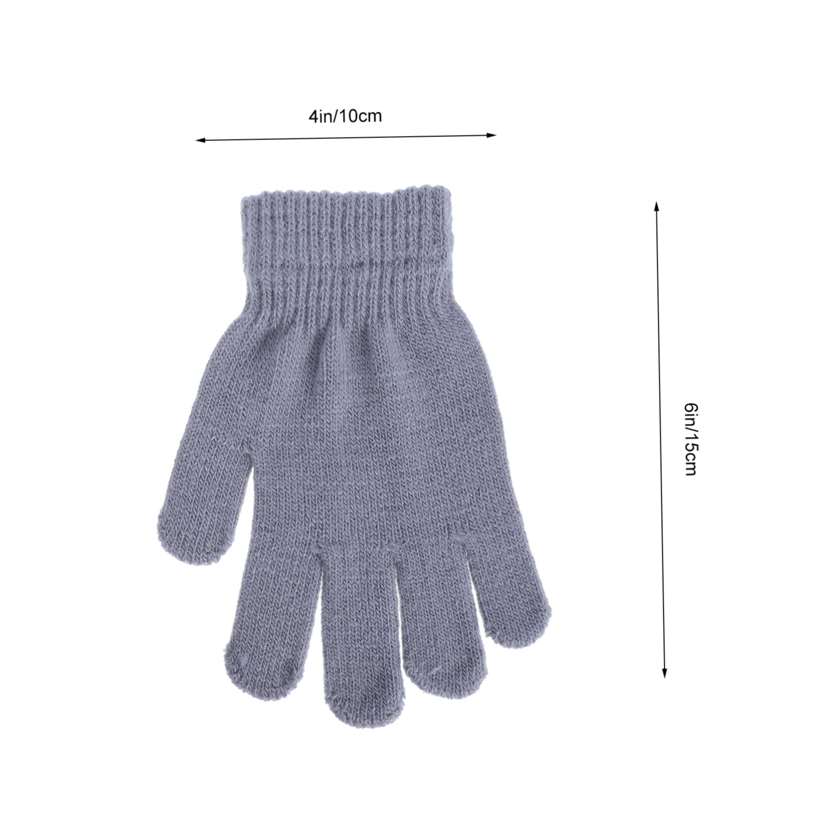 FOMIYES 7-11 Years Old Boys Girls Winter Gloves Acrylic Black Red Blue Grey Boys and Girls Mittens Keep Warm