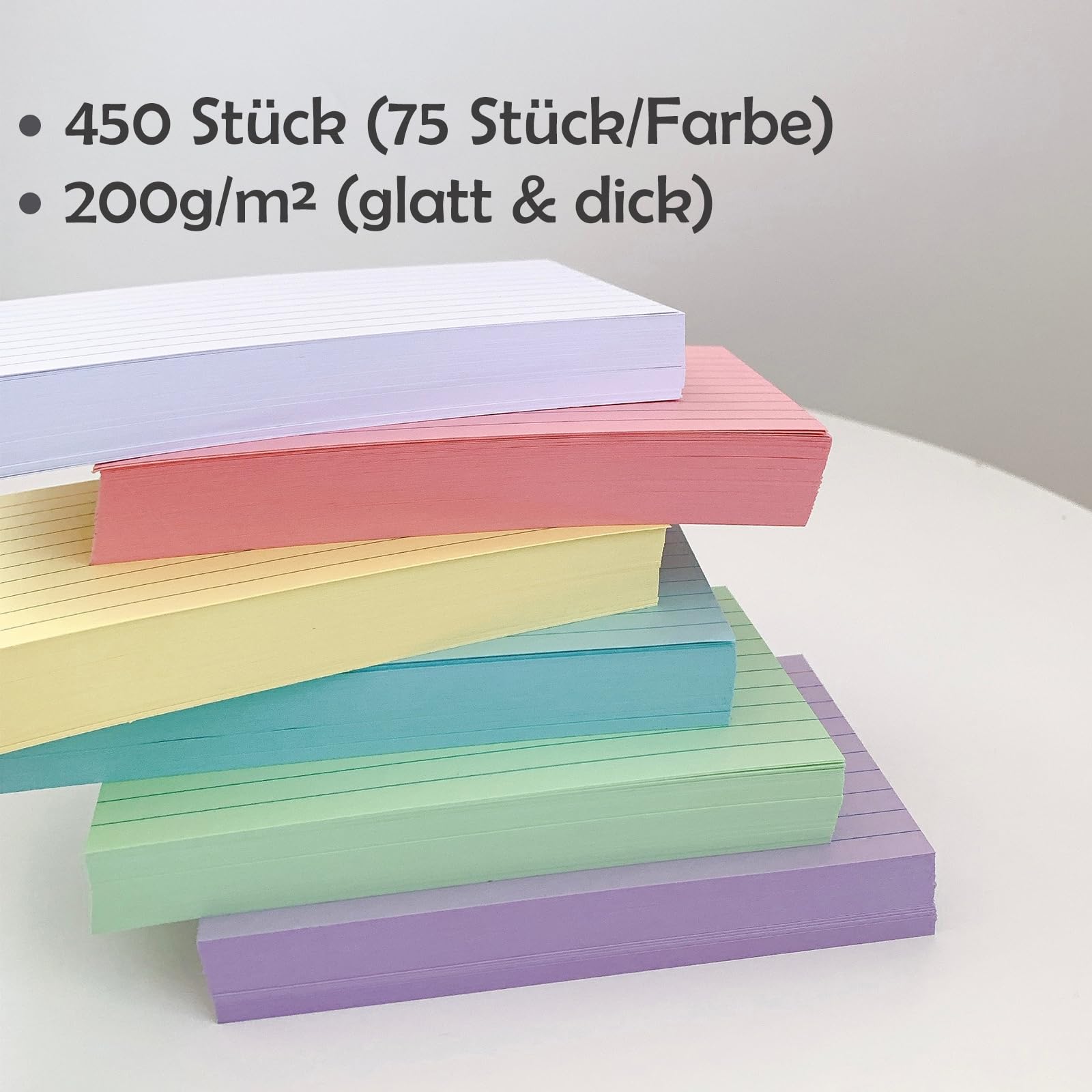 250 Bunte Lernkarten Blanko – 5 Farben, 5x7 Cm – Perfekt Für Studenten, Büro & Wortkarten