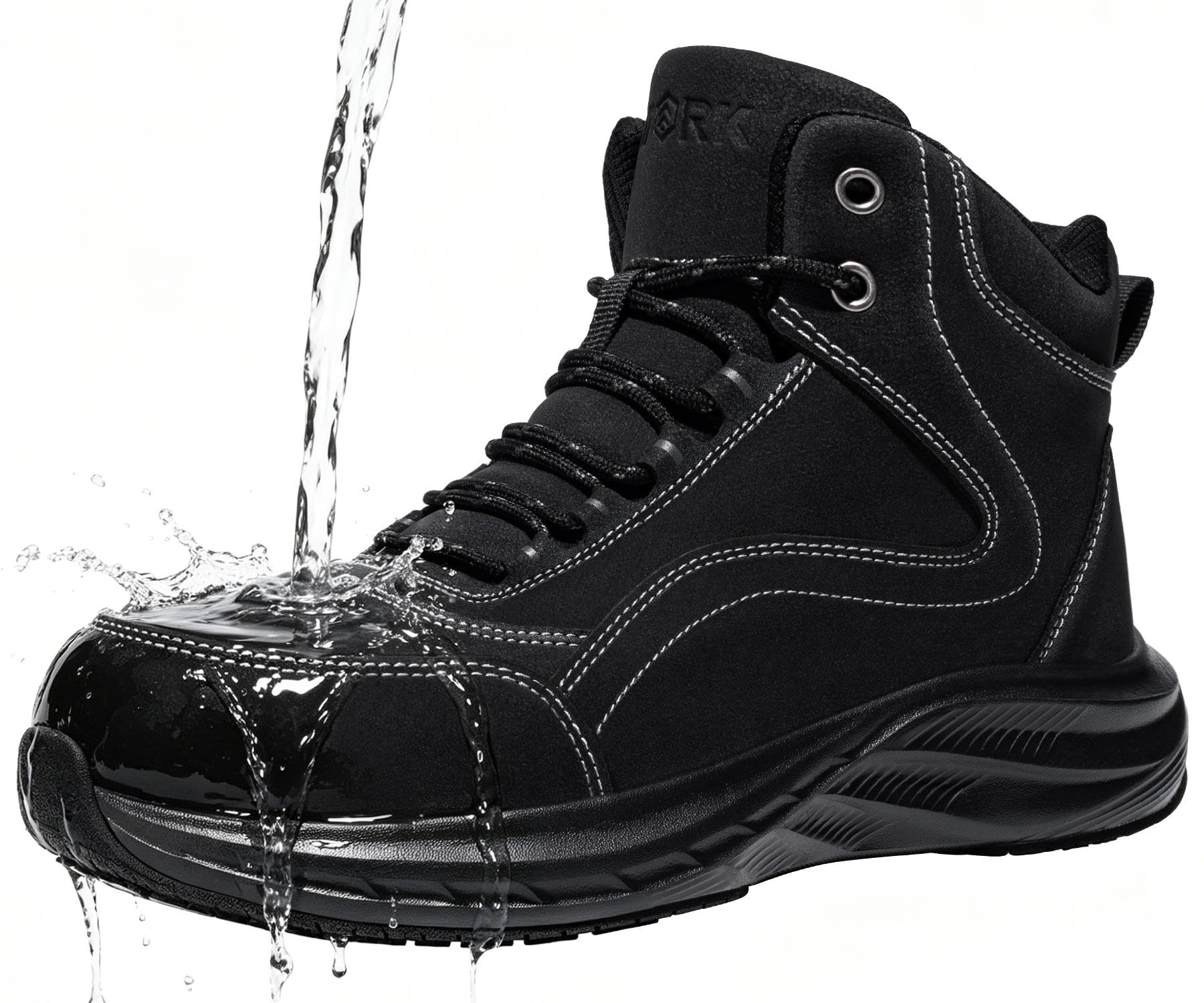 LARNMERN Arbeitsschuhe Sicherheitsschuhe Stiefel Herren Wasserdicht Rutschfester Stahlkappenschuhe