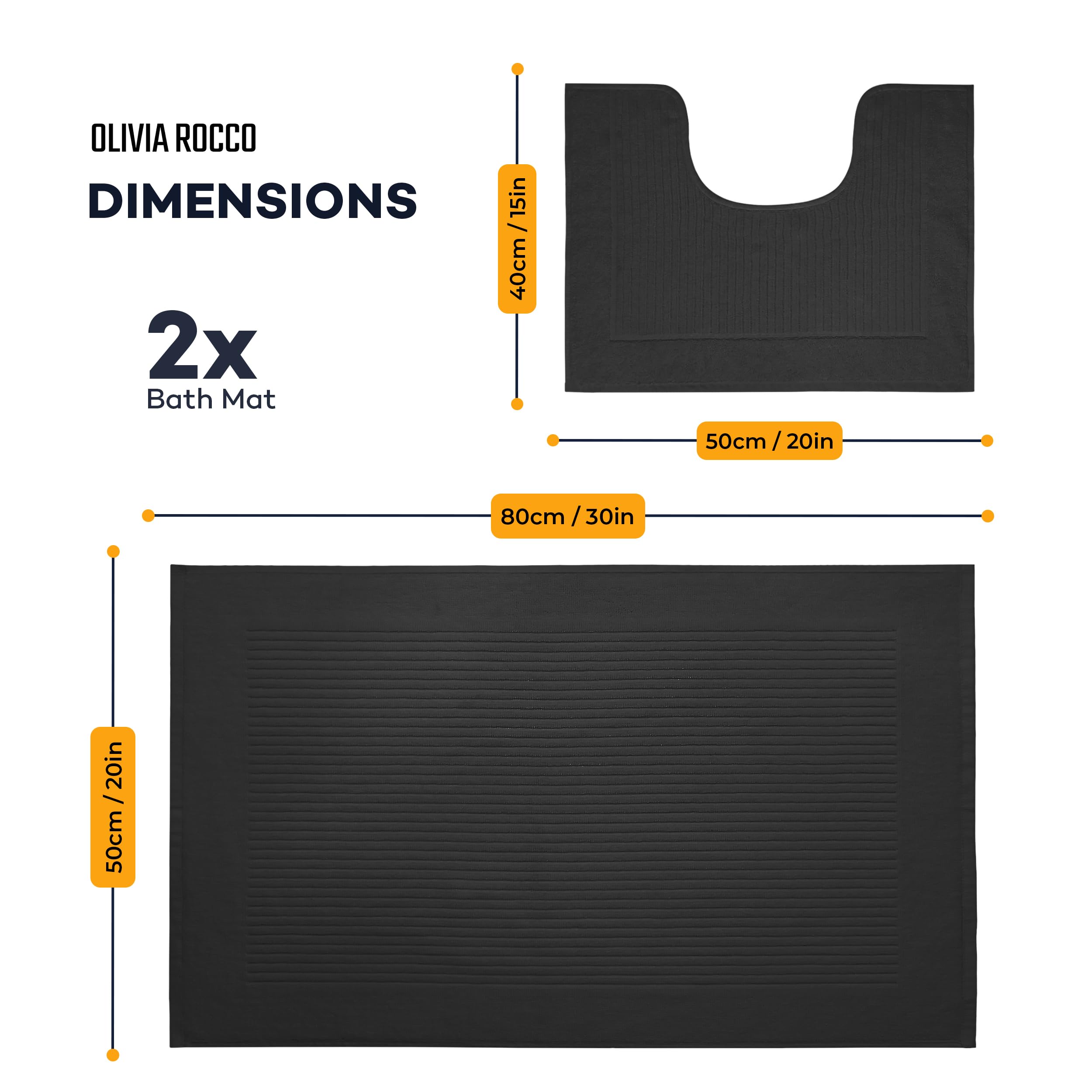 Olivia Rocco Monaco 2 Piece Bath Mat & Pedestal Set - Image 3