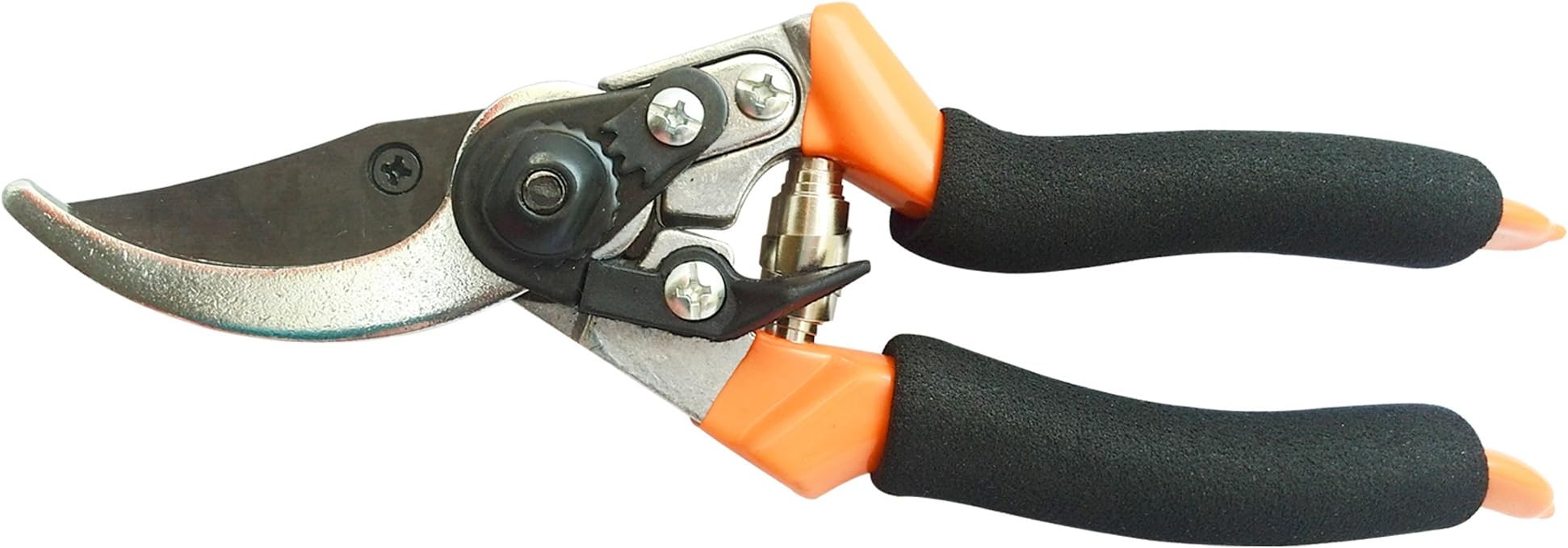 JTHM Power Drive Ratchet Pruning Shears, Comfortable Slip Less Effort - Gardening Scissors Tool, Ideal Garden Hedge & Tree Clippers