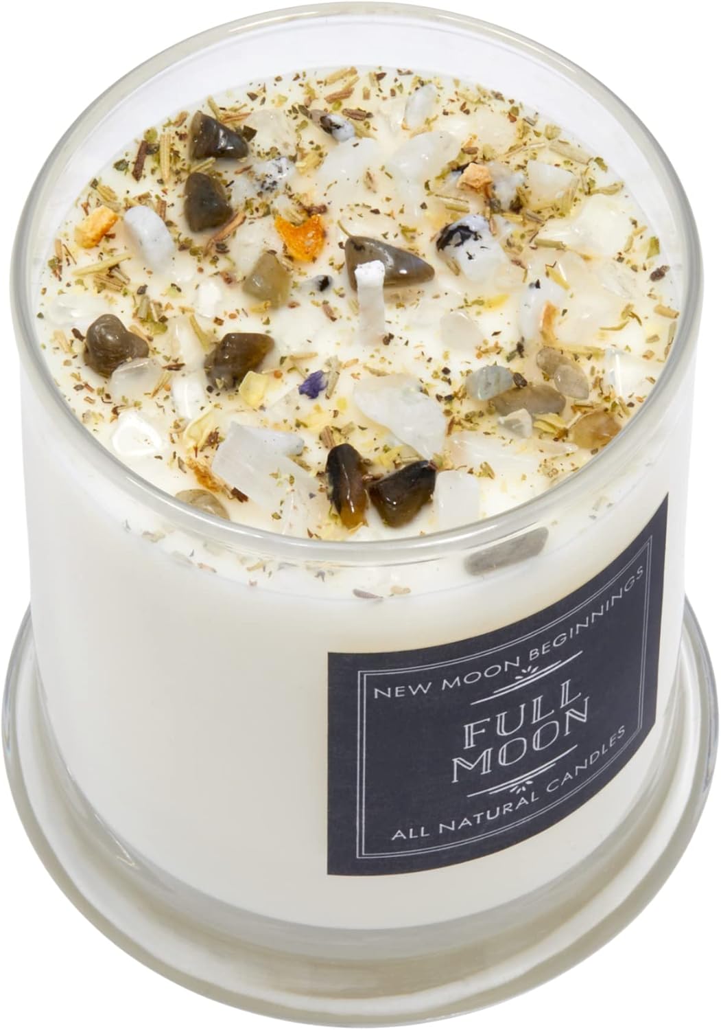 New Moon Beginnings Full Moon Candle - Purification & Cleansing - Floral, Citrusy, Warm, Sweet - Jasmine, Violet, Bergamot - 12oz Glass Jar