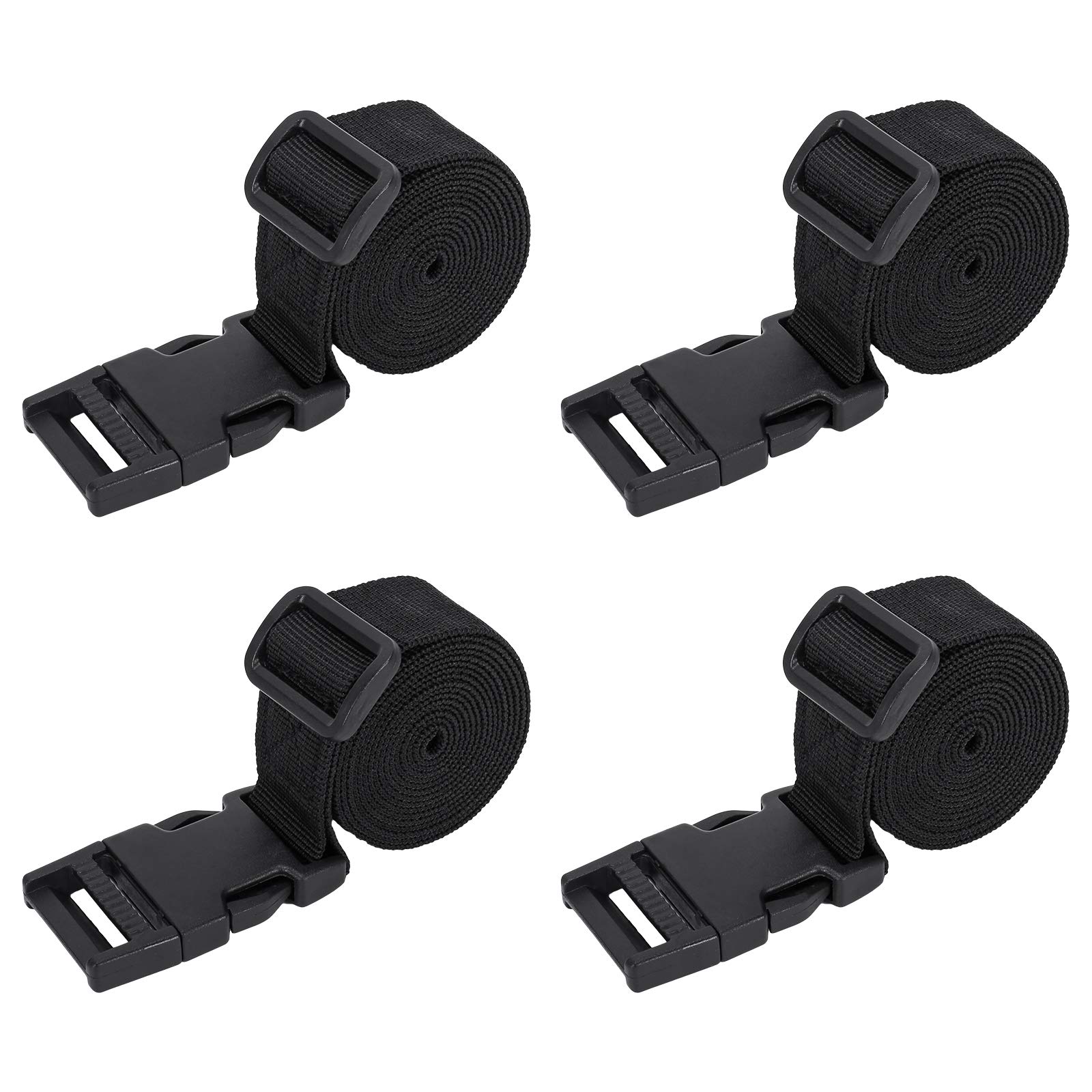 HUSZZMHUSZZM 4 Pack Luggage Straps Nylon Webbing Straps with Quick Release Buckle Adjustable Utility Strap Compression Straps for Backpacking Suitcases Outdoor Travel Camping Sleeping Bag 25mm x 150cm