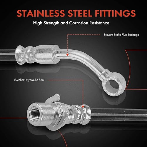 Miniatura 4 de A-Premium Rear Driver Brake Hydraulic Hose Compatible with Select Chevy, GMC and Saturn Models - Captiva Sport 2012-2015 2.4L 2015 3.0L, Equinox