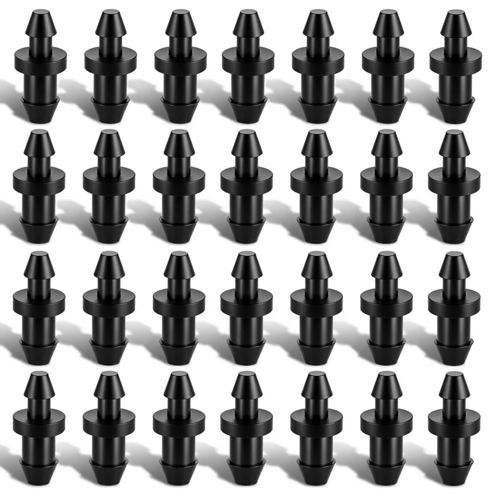 150 pcs Drip Irrigation Goof Plugs 0.8 Inch with Barbed End Caps Plug Fittings Plastic Tubing Plug Kit for Secure Leak Free Connection in Drip System Parts for Leak Free Lawn Garden and Pipe Systems