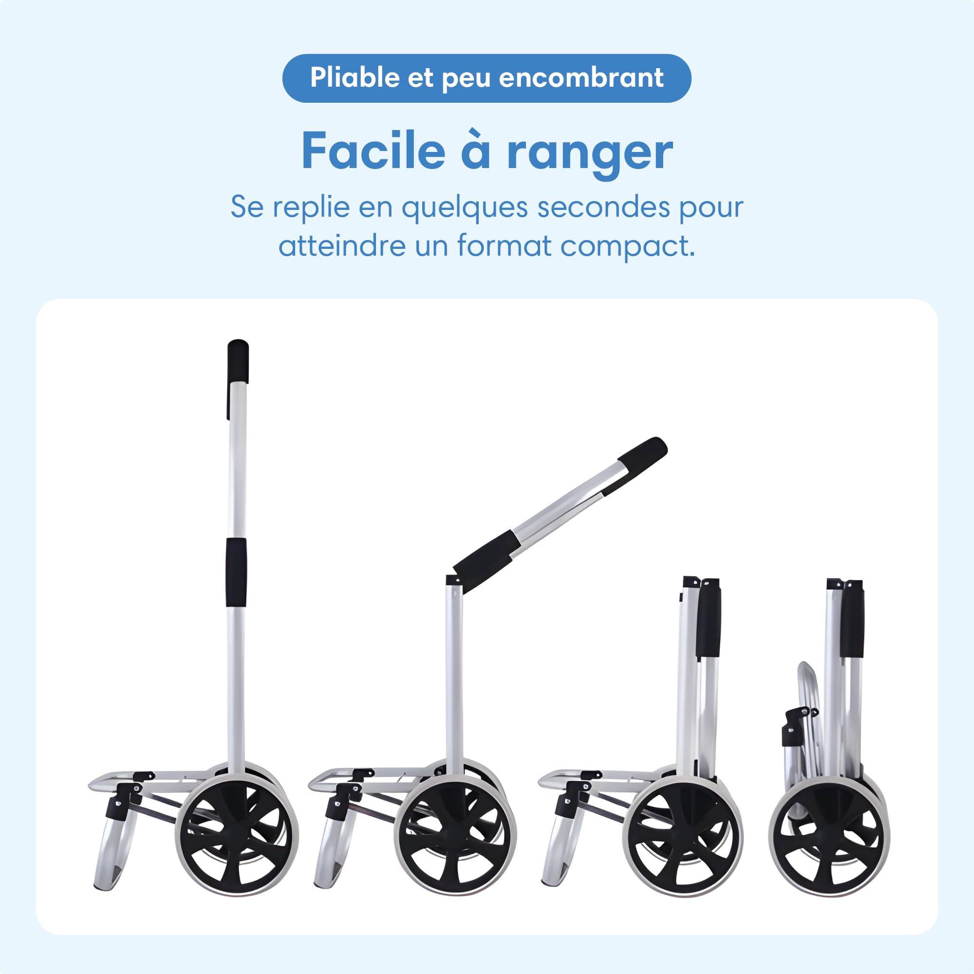 Chariot de Courses Safe Age® avec Compartiment réfrigérant et Fonction Diable - Chariot de Courses - Chariot - Pliable