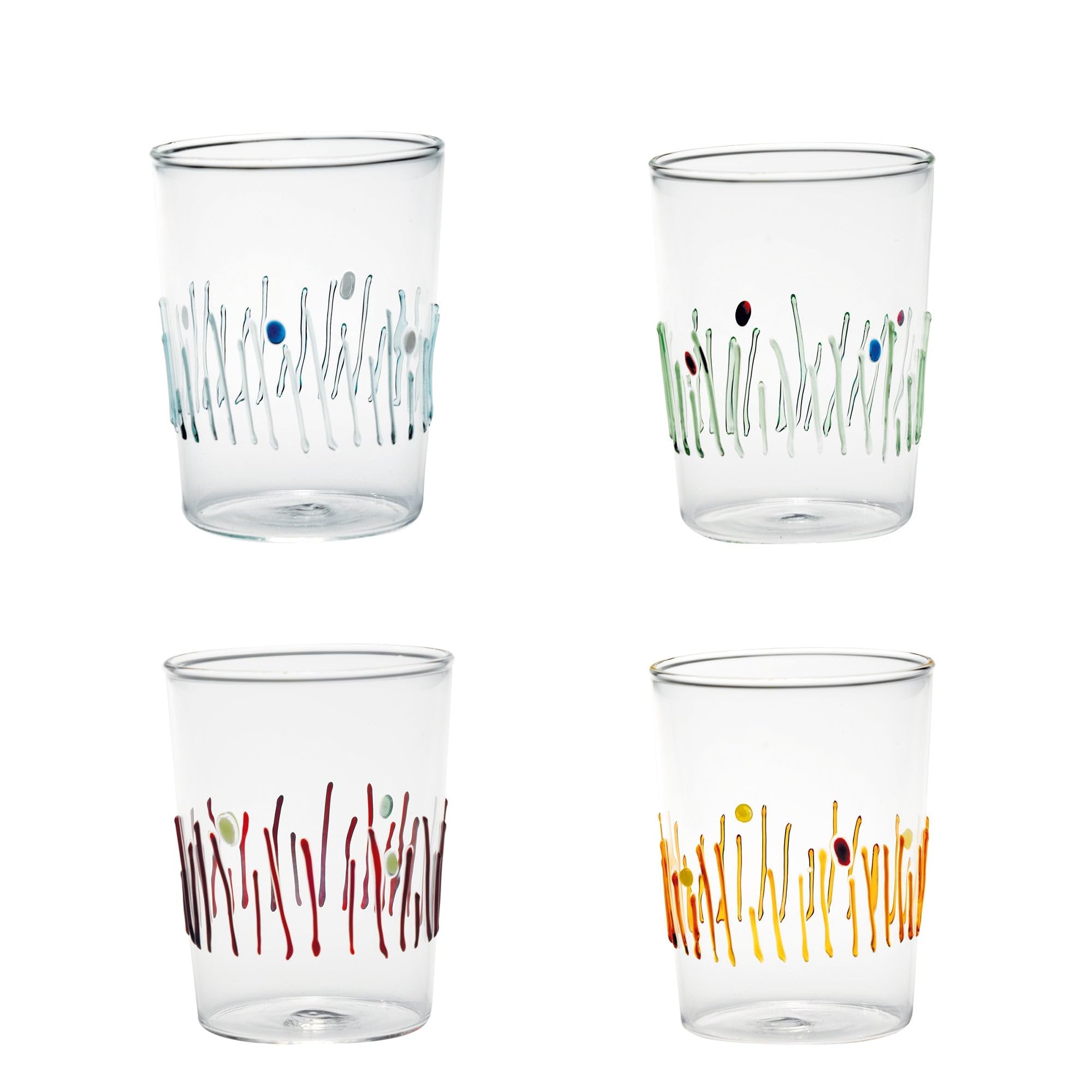 ZAFFERANO Bicchiere Vetro Borosilicato 4 Stagioni – Set 4 Pezzi