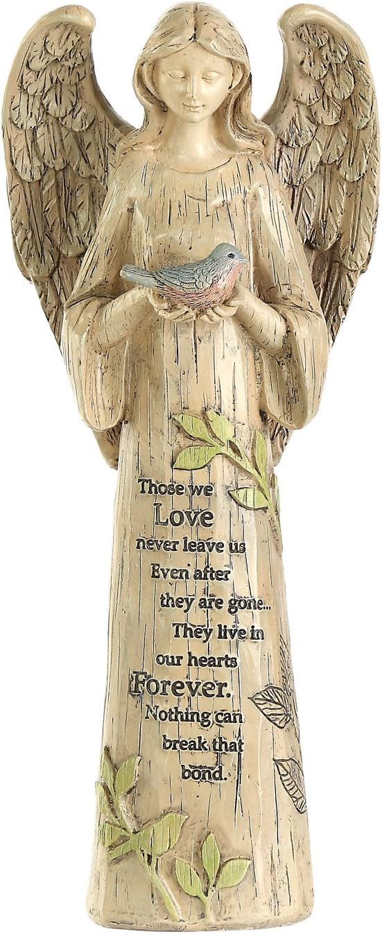 Ivy Home Standing Angel with Bird Garden Statuary