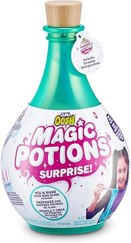 Oosh Potions Slime Surprise (verde azulado) por ZURU Kit de slime para bricolaje con destellos, cuentas, purpurina, alivio del estrés, recuerdos de