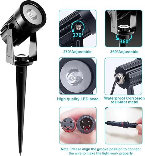 Miniatura 5 de T-SUNUS Luces Solares RGB de Navidad, Reflectores de Paisaje de Metal que Cambian de Color IP65 Impermeables 2-EN-1 Panel Separado para Iluminación