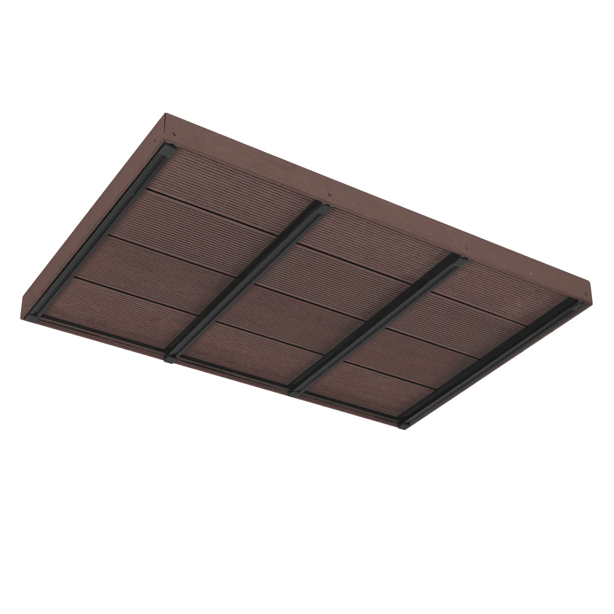 ML-Design WPC element podlogowy do prysznica solarnego, drabinki basenowej lub basenu, brazowy, 101 x 63 x 5,5 cm, podstawa antyposlizgowa, w zestawie material montazowy, plyta podlogowa do prysznica