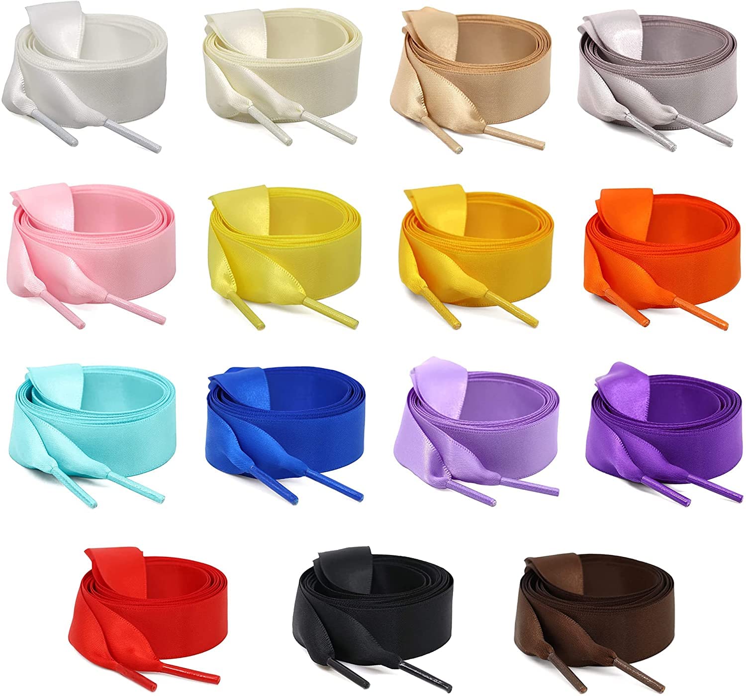 Jumbo|| Silk Ribbon Shoe Laces || Shoe Laces || Shoe Strings || 15 Pairs Satin Ribbon Shoelaces 2cm Wide Flat Shoe Laces for Sneakers ,Random Colors. . (2) (B09WF2D9YP) Amazon Price History, Amazon Price Tracker