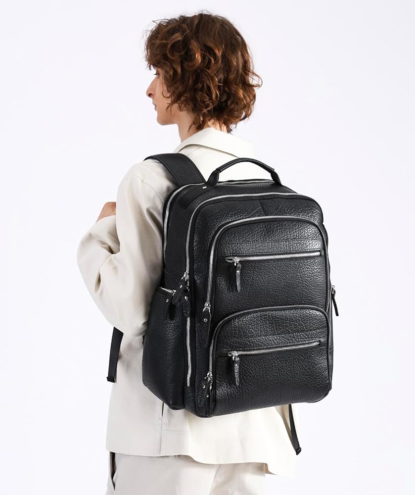 Amazon.com: Taertii Leather Backpack For 17.3