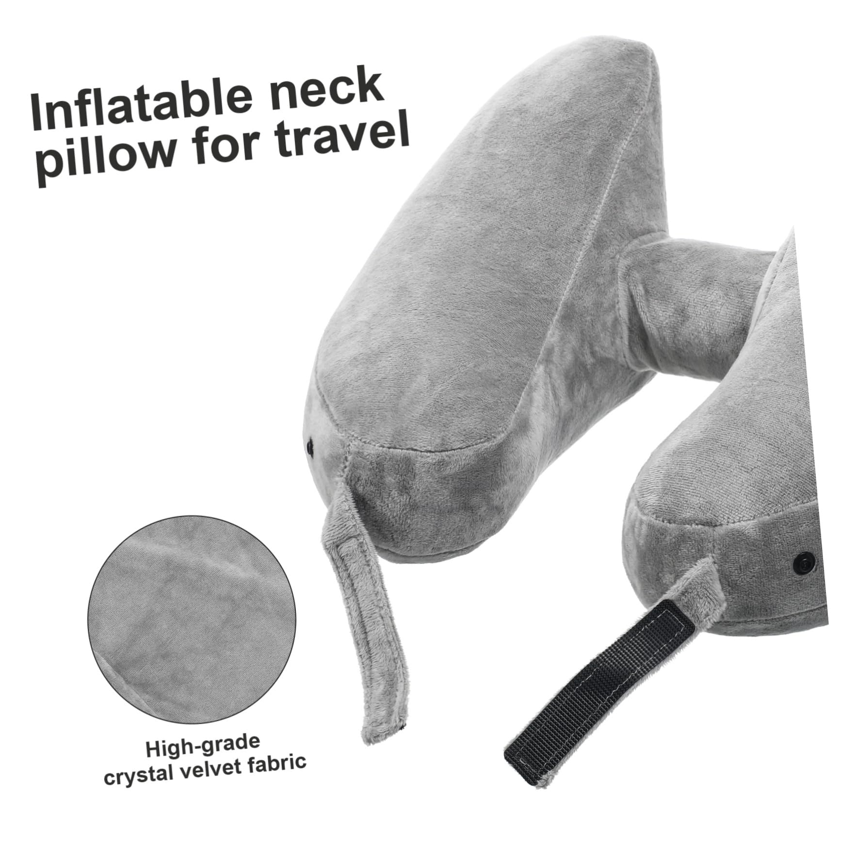 Almohada De Viaje Inflable para El Cuello con Capucha Ajustable Ligera