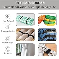 Vista 2 de 54 Yards x 1/2 Inch Reusable Cable Ties - BSELEYY Adjustable Cord Straps Cable Management Tape Cord Organization Straps Hook Loop Tape Cord Wrap for