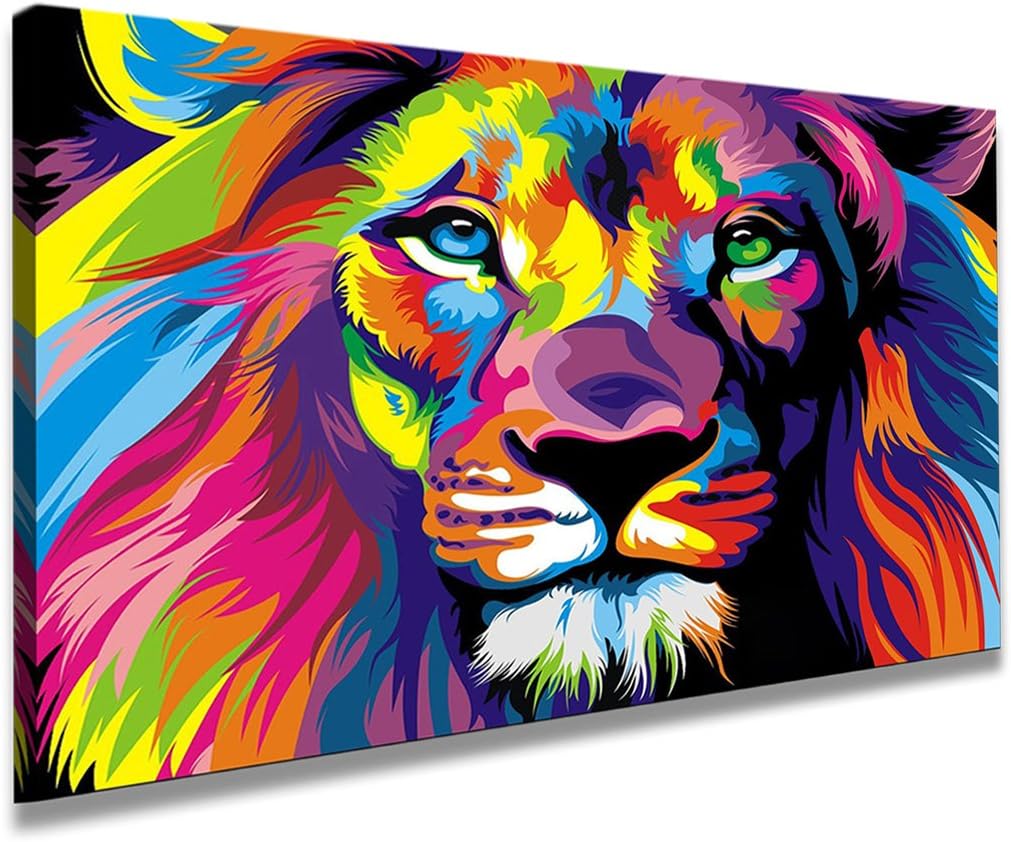 Visario 31,5" x 24" picture on canvas lion 4001-print ready to hang
