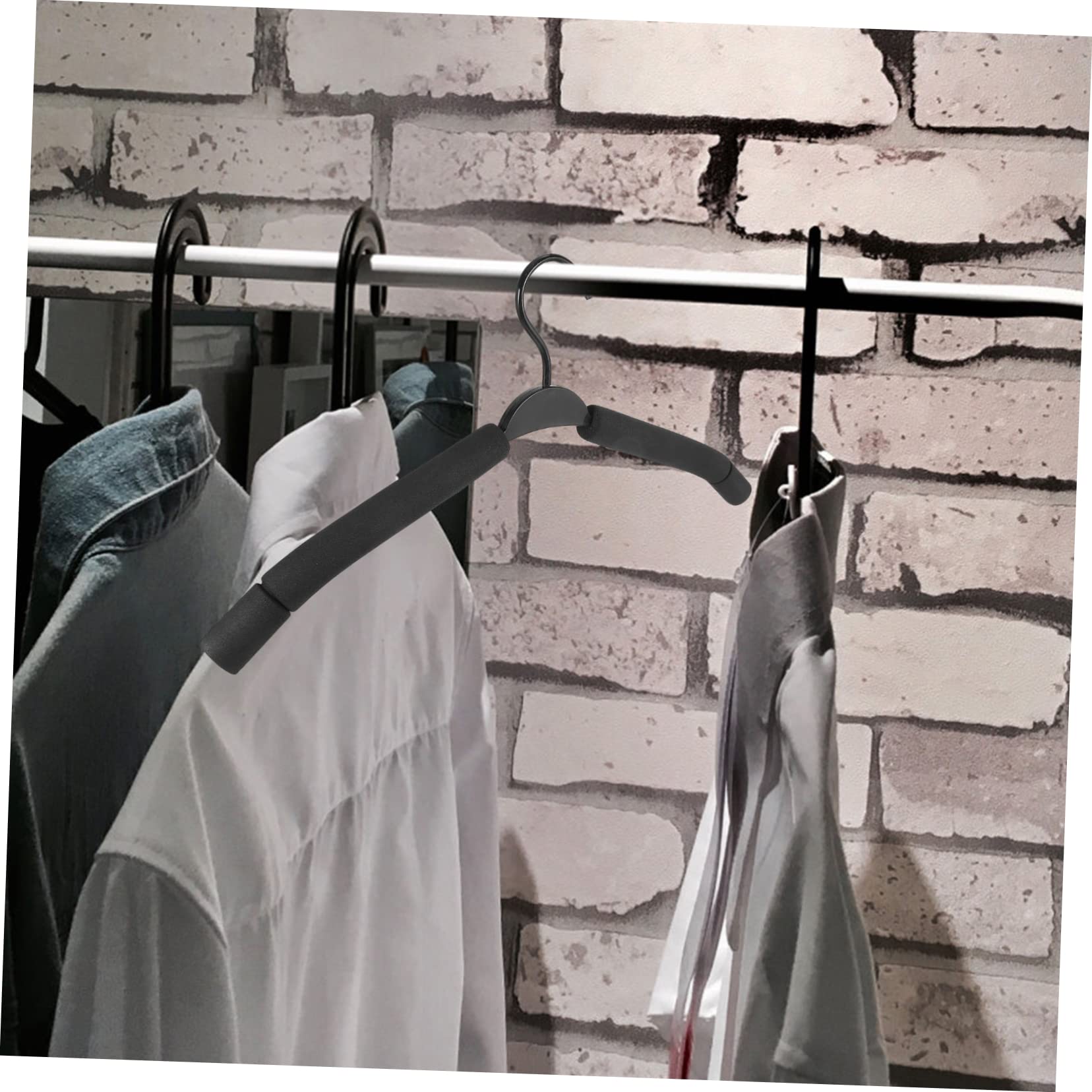 Vaguelly Grucce per Pantaloni Facili da Usare Pinze Antiscivolo in Spugna Nera Set 10 per Organizzazione Guardaroba in Casa e Camera da Letto