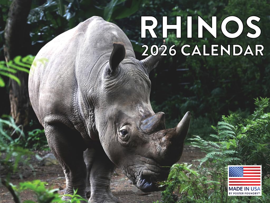 Rhino Calendar 2026 Wall Rhinoceros — image 1