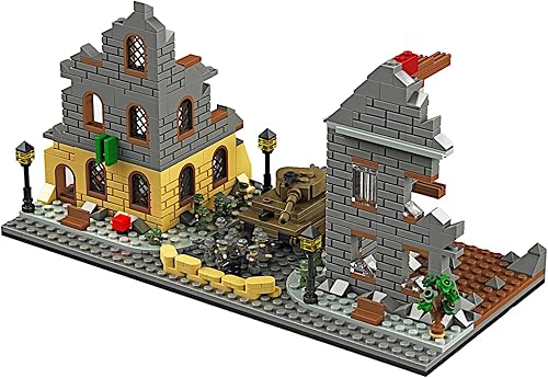 Miniatura 2 de POCO DIVO German Tiger I Tank Street Fighting, WWII Collection Juego de ladrillos de construcción de juguete de bloque estándar, 532 piezas