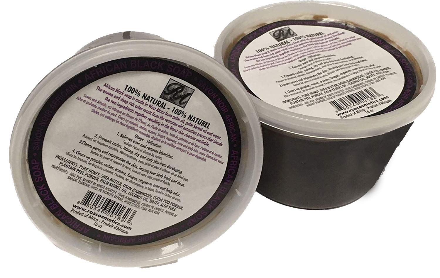 100% Natural African Black Soap Paste 16 oz