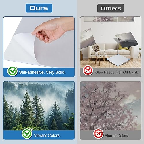 Miniatura 8 de Paquete de 6 paneles acústicos artísticos de espuma de pared insonorizados, paneles absorbentes de sonido de 72 x 48 pulgadas, bloqueador de sonido