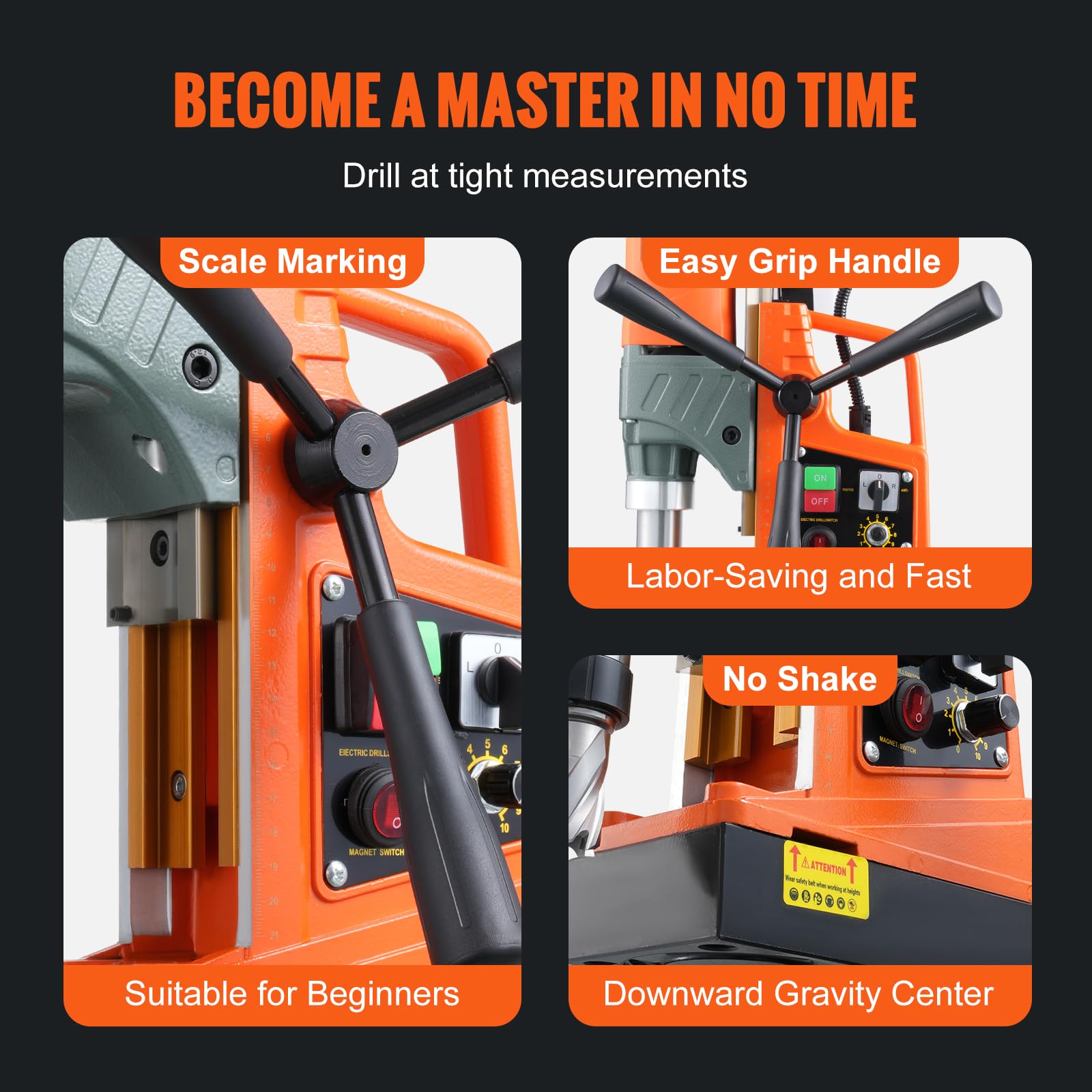 Trapano Magnetico Portatile VEVOR 1300W - Forza 13000N, Perfora Fino A 40mm, Con Raffreddamento - Foto 10