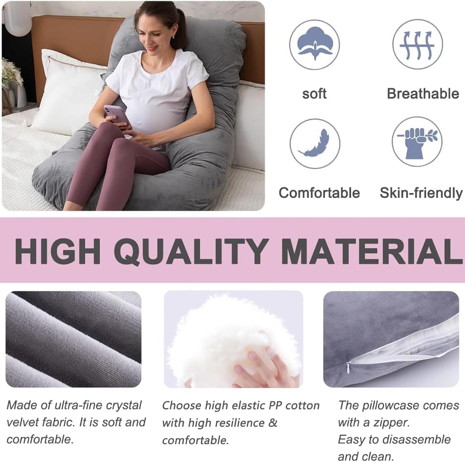 TaiBest U-vormig zwangerschapskussen